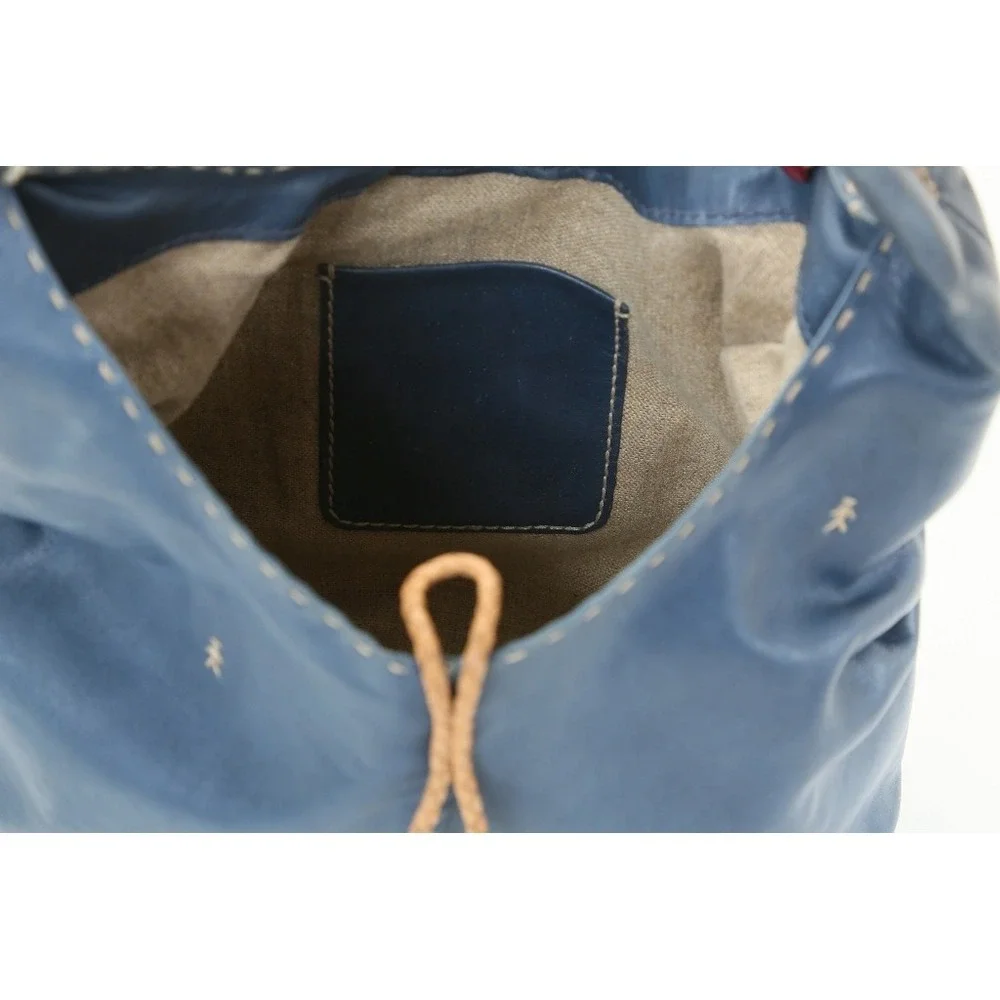 Henry Bequelin Blue Leather Shoulder Bag
